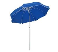 Outsunny Parasol de plage parasol inclinable octogonal Ø 180 cm tissu polyester haute densité anti-UV hauteur réglable mât aluminium sac de transport inclus bleu