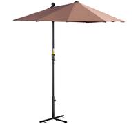 Outsunny Parasol de terrasse 200x190x240 cm avec manivelle Mât en acier et base croisée Anti-UV pour terrasse balcon Café