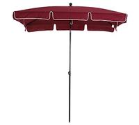Outsunny Parasol de terrasse carré en polyester 2 x 1,25 x 2,35 m 200cmx125cmx235cm Rouge bordeaux