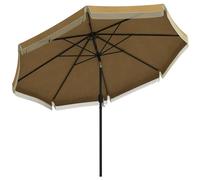 Outsunny Parasol de terrasse, diamètre : 265 cm, avec franges, parasol de plage inclinable, avec 8 baleines, pour jardin, balcon, kaki, kaki, 265L x 265B x 238H cm