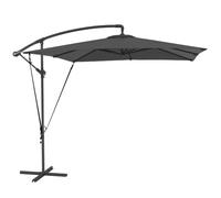 Outsunny Parasol Déporté 2,5 x 2,5 m Toile Ajustable Manivelle Gris Foncé