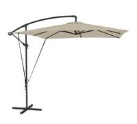 Outsunny Parasol Déporté 2,5 x 2,5 m Toile Ajustable Manivelle Kaki