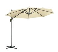 Outsunny Parasol déporté Ø 3 m octogonal inclinable manivelle avec pied en acier crème