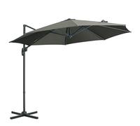 Outsunny Parasol déporté Ø 3 m octogonal inclinable manivelle avec pied en acier gris