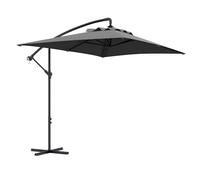Outsunny Parasol déporté rectangulaire 294x193x250 cm Polyester Pied en croix Gris