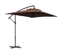 Outsunny Parasol Déporté 3 x 2 m Rectangulaire Extérieur Manivelle Marron