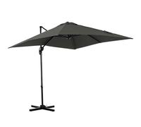 Outsunny Parasol déporté carré inclinable pied métal manivelle 2,5x2,5m polyester haute densité gris