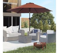 Outsunny Parasol Déporté en Aluminium Ø2,6 x 2,35 m avec Manivelle en Acier Polyester 180 g/m² Kaffee