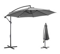 Outsunny Parasol Déporté Octogonal Inclinable Ø 3 x 2,5H m Gris