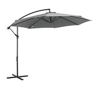 Outsunny Parasol déporté octogonal inclinable manivelle avec pied en acier Ø 3 x 2,5H m gris