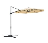 Outsunny Parasol déporté octogonal inclinable rotatif 360° - polyester beige, mât alu, manivelle