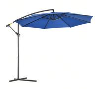 Outsunny Parasol déporté octogonal inclinable rabattable diamètre 3 m parasol de jardin avec pied en croix bleu Description:Ce superbe parasol de jardin extérieur avec pied est grand et robuste pour u