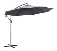 Outsunny Parasol Déporté Octogonal Rabattable Diamètre 3 m Gris