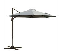 Outsunny Parasol déporté Rond Inclinable Rotatif 360° Gris