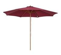Outsunny Parasol de jardin extérieur parasol droit double toit en bois polyester haute densité protection solaire Ø 3 x 2,5 m rouge