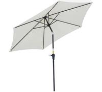 Outsunny Parasol Droit Inclinable de Jardin Aluminium Ø2,6x2,35H m Crème