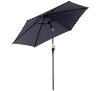 Outsunny Parasol Droit Inclinable de Jardin Aluminium Ø2,6x2,35H m Gris