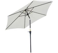 Outsunny Parasol Droit Inclinable Jardin Aluminium Ø2,6x2,35Hm | Manivelle, Toile Polyester Imperméabilisée Haute Densité 180 g/m², pour Balcon Terrasse