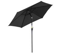 Outsunny Parasol droit inclinable manivelle – toile polyester 180 g/m² Ø2,6×2,35 m aluminium noir
