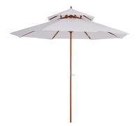 Outsunny - parasol - Bois - 265x265x264cm - Blanc