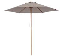 Outsunny Parasol droit parasol de jardin rond grande taille de jardin Ø 2,5 x 2,3H m bois de bambou gris