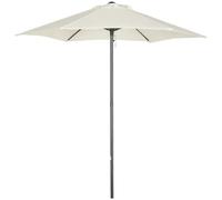 Outsunny Parasol droit ronde parasol de jardin Ø 2 m mât en aluminium 6 baleines métal et toile beige