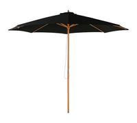 Outsunny Parasol en bois 300 cm Parasol en bois Parasol de jardin Parasol de balcon Bambou noir
