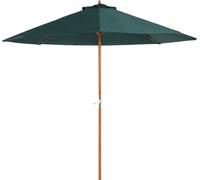 Outsunny Parasol en bois Parasol de jardin c 2,5m vert foncé