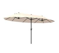 Outsunny Parasol de jardin XXL parasol grande taille 4,6L x 2,7l x 2,4H cm ouverture fermeture manivelle acier polyester haute densité crème
