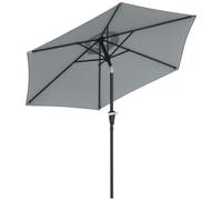 Outsunny Parasol droit hexagonal inclinable Ø 2,3 x 2,16 m métal polyester haute densité gris