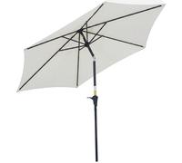 Outsunny Parasol inclinable Ø 2,7x2,35 m manivelle polyester imperméable 180 g/m² aluminium crème