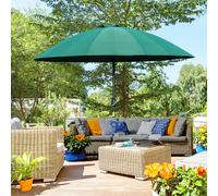 Outsunny Parasol inclinable rond avec manivelle métal fibre de verre Ø 2,55 m polyester haute densité vert