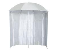 Outsunny Parasol de Plage Ø 2,2 x 2,2 cm Protection UV Sac Transport, Sardines et lestage intégrés crème