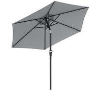 Outsunny Parasol droit hexagonal inclinable Ø 2,3 x 2,16 m métal polyester haute densité gris