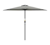 Outsunny Parasol mural demi-lune gain de place avec ouverture à manivelle, 2.7x2.4 m, Gris clair