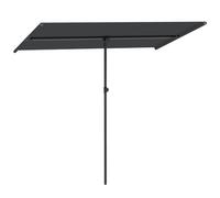 Outsunny Parasol Pivotant à 180° de Jardin et Balcon avec Mât en Aluminium - Réglable en Hauteur pour Feuillage et Marché 150x205cm Gris Foncé