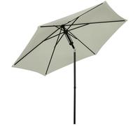 Outsunny Parasol inclinable octogonal à poussée manuelle Ø 2,65 m polyester 180 g/m² gris clair