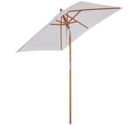 Outsunny Parasol Rectangulaire Inclinable Bois Polyester Haute Densité 2l X 1,5l X 2,3h M