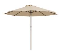 Outsunny Parasol Rond Jardin Ø 2,63m Métal Polyester 180g/m² Manivelle Inclinable Anti-UV Beige Aosom France