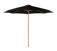 Outsunny Parasol terrasse extérieur Ø300 cm avec système de poulie | Parasol de jardin, toit ventilé, poteau amovible en bois, parasol pour patio terrasse