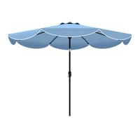 Outsunny Parasol Terraza Exterior Ø2,7 m Parasol avec Inclinación Ajustable 3 Posiciones Manivela y Volante Bleu ciel