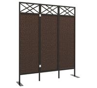 Outsunny Paravant, 148 x 181cm Anti-UV Séparation de jardin avec aspect rotin brun