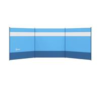Outsunny Paravent de camping brise-vent portable pliable 440×140 cm sac et poteaux acier Bleu