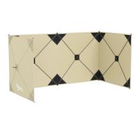 Outsunny Paravent de camping - Cadre de moyeu pop-up - Coupe-vent avec cordes de haubanage - Piquets de sol et sac de transport - Pour plage, caravane, extérieur - 480 x 120 cm - Kaki