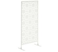 Outsunny Panneau brise vue décoratif extérieur blanc à motif en métal - 92 x 45 x 198 cm