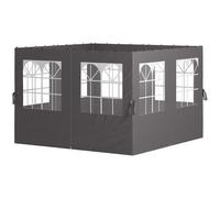 Outsunny Parois de pavillon, panneaux de parois latérales pour pavillon de jardin, avec fermeture éclair, 3 x 4 m Pavillon, Gris foncé