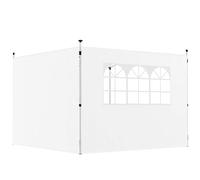 Outsunny Parois latérales pour tonnelle 3 x 3 m Panneaux pour pavillon avec fenêtre Lot de 2 Tissu Oxford 210D Blanc