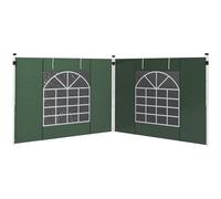 Outsunny Parois latérales pour tonnelle à 2 panneaux 295 x 195 cm Rideau latéral en tissu Oxford avec fenêtre enroulable et porte à fermeture éclair pour tonnelle 3 x 3 m ou 3 x 6 m Vert