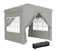 Outsunny Pavillon 2,5x2,5m, Protection UV 50+ - Tente de Réception Pliable et Imperméable avec 4 Parties Latérales, Stable et Résistant à l'Hiver pour Camping et Jardin avec Sac