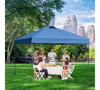 Outsunny Pavillon de jardin, Pavillon pliant, Tente de fête, Tente de jardin incl. Piquets de sol, Cordes d'amarrage, Tissu Oxford, 2,95 x 2,95 x 2,64 m, Bleu